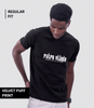 Auraa Retro Ethnic - Velvet Puff Print T-Shirt (Black)