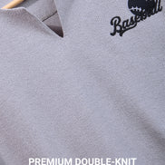 Auraa MVP - Textured & Embroidered Notch Neck T-Shirt (Gray)