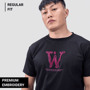 Auraa Liquid Drip - Embroidered T-Shirt (Black)