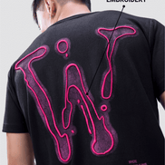 Auraa Liquid Drip - Embroidered T-Shirt (Black)