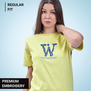 Auraa Liquid Drip - Embroidered T-Shirt (Lime)