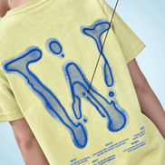 Auraa Liquid Drip - Embroidered T-Shirt (Lime)