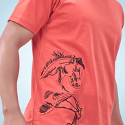 Auraa Untamed Mustang - Embroidered T-Shirt (Orange)