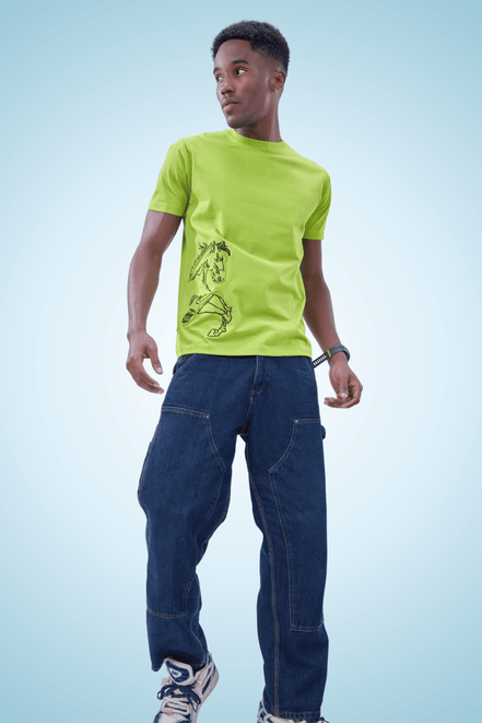 Auraa Untamed Mustang - Embroidered T-Shirt (Green)