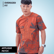 Auraa Apex Star - Oversized Graphic T-Shirt (Orange)