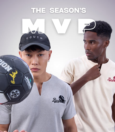 Auraa MVP - Textured & Embroidered Notch Neck T-Shirt (Cream)