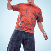 Auraa Apex Star - Oversized Graphic T-Shirt (Orange)
