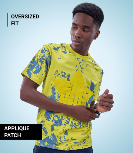 Auraa Apex Star - Oversized Graphic T-Shirt (Yellow)
