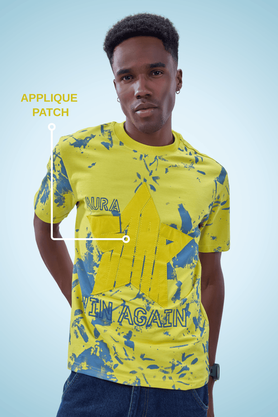 Auraa Apex Star - Oversized Graphic T-Shirt (Yellow)