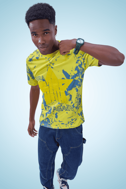 Auraa Apex Star - Oversized Graphic T-Shirt (Yellow)