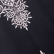 Auraa Woven Legacy - Ethnic Fusion Embroidered Notch Neck T-Shirt (Navy)