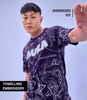 Auraa Scribble Sketch - Oversized Graphic T-Shirt (Purple)