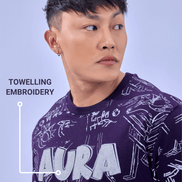 Auraa Scribble Sketch - Oversized Graphic T-Shirt (Purple)