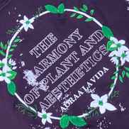 Auraa Floral Harmony - Embroidered T-Shirt (Purple)