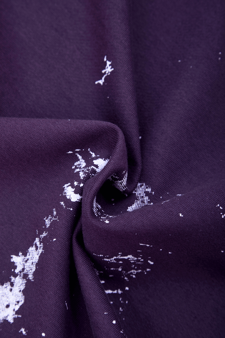 Auraa Floral Harmony - Embroidered T-Shirt (Purple)