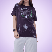 Auraa Floral Harmony - Embroidered T-Shirt (Purple)