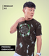 Auraa Floral Harmony - Embroidered T-Shirt (Brown)