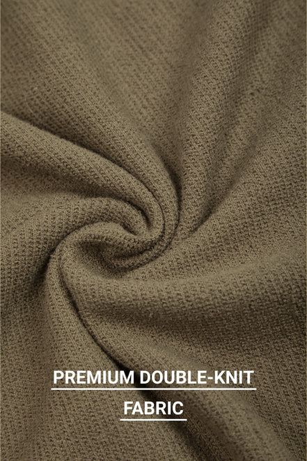 Auraa MVP - Textured & Embroidered Notch Neck T-Shirt (Brown)