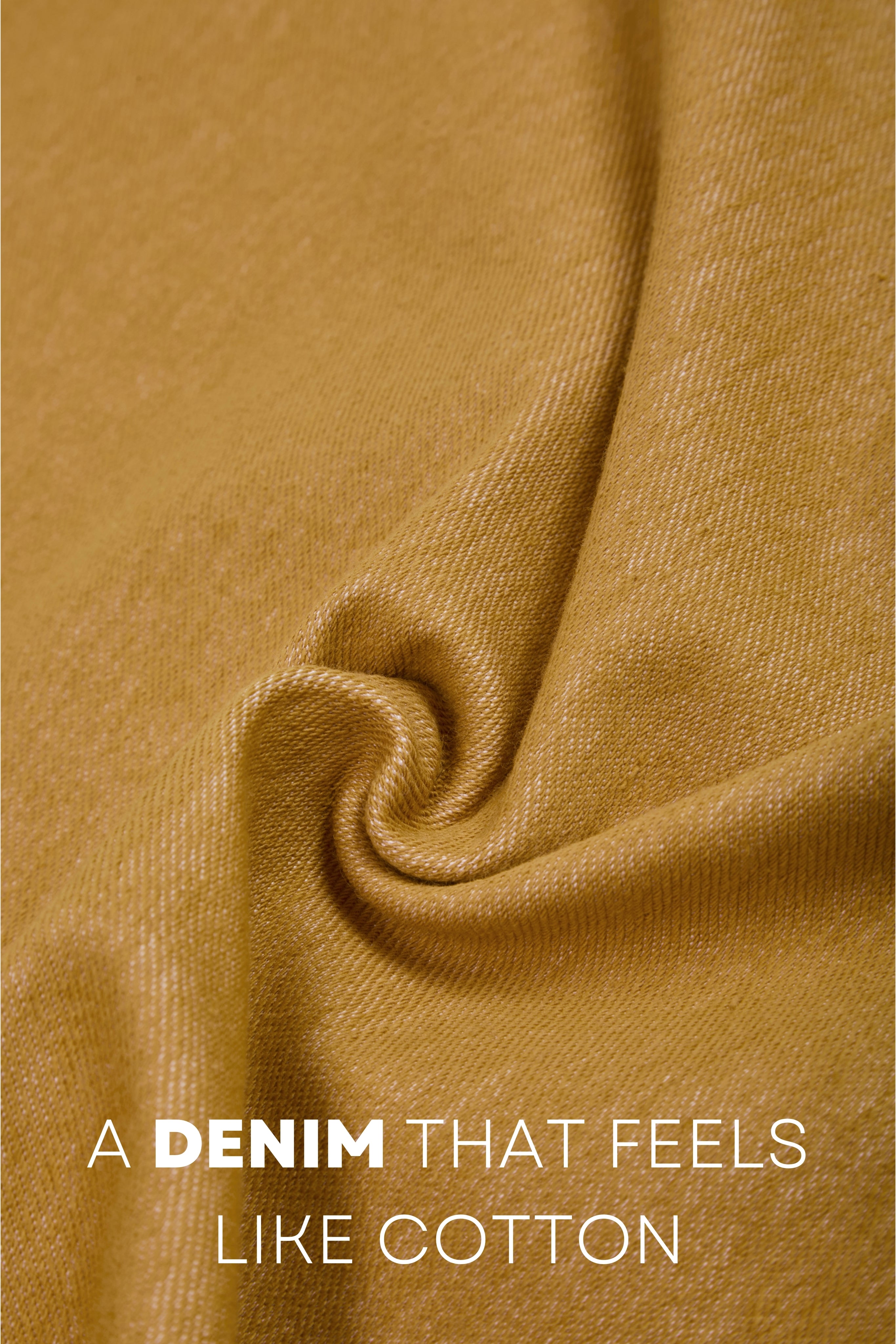 Auraa DenEase - Round Neck Oversized Denim T-Shirt (Gold)