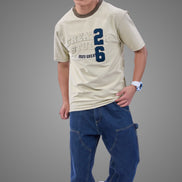 Auraa DenEase - Round Neck Oversized Denim T-Shirt (Off-White)