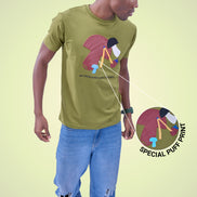 Auraa Limitless - 3D Textured Graphic Round Neck T-Shirt (Green)