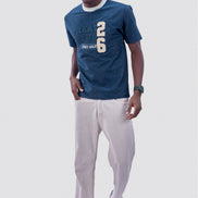 Auraa DenEase - Round Neck Oversized Denim T-Shirt (Blue)
