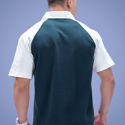 Auraa Signature Raglan - Oversized Zip Polo (Navy)