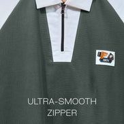 Auraa Signature Raglan - Oversized Zip Polo (Green)
