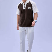 Auraa Signature Raglan - Oversized Zip Polo (Brown)
