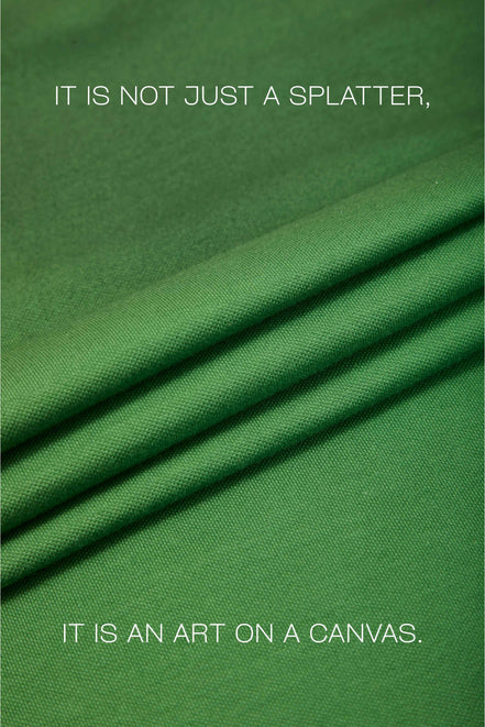 Auraa Urban Canvas - Abstract Paint Splatter Oversized T-Shirt (Green)