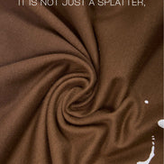 Auraa Urban Canvas - Abstract Paint Splatter Oversized T-Shirt (Brown)