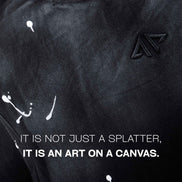 Auraa Urban Canvas - Abstract Paint Splatter Oversized T-Shirt (Black)